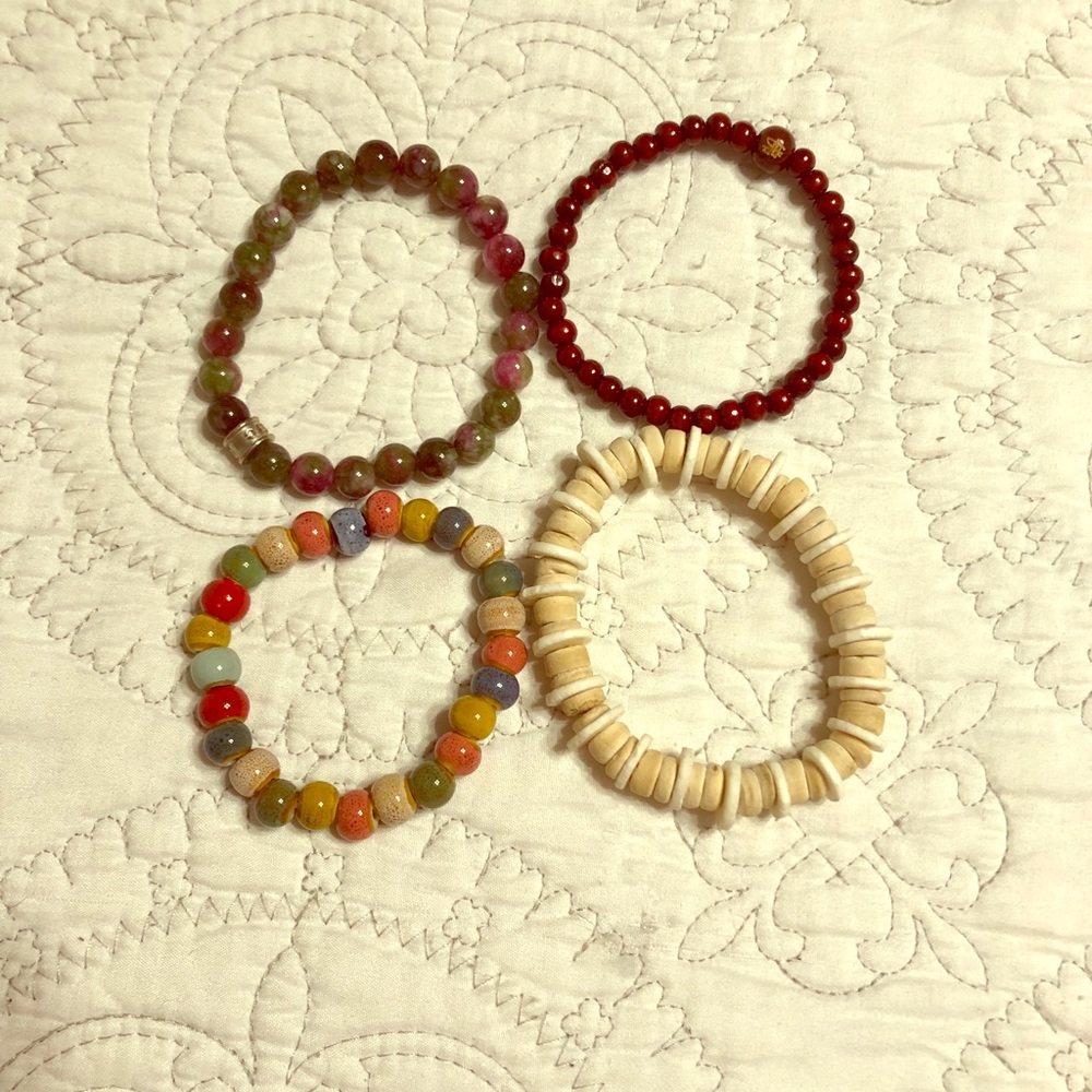 Set of 4 beaded bracelets
